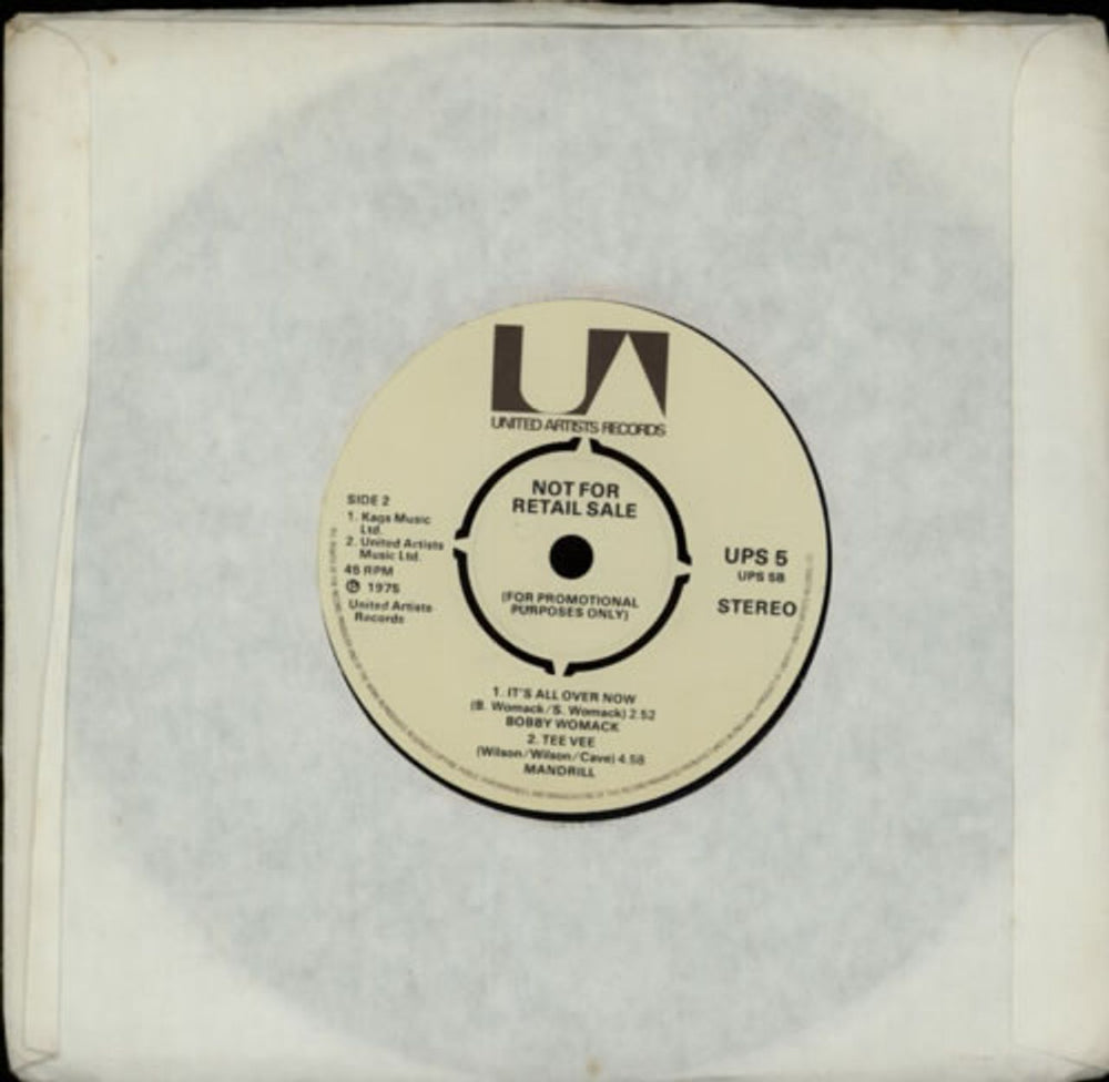 Bobby Womack Check It Out / It's All Over Now UK Promo 7" vinyl single (7 inch record / 45) YBB07CH599624