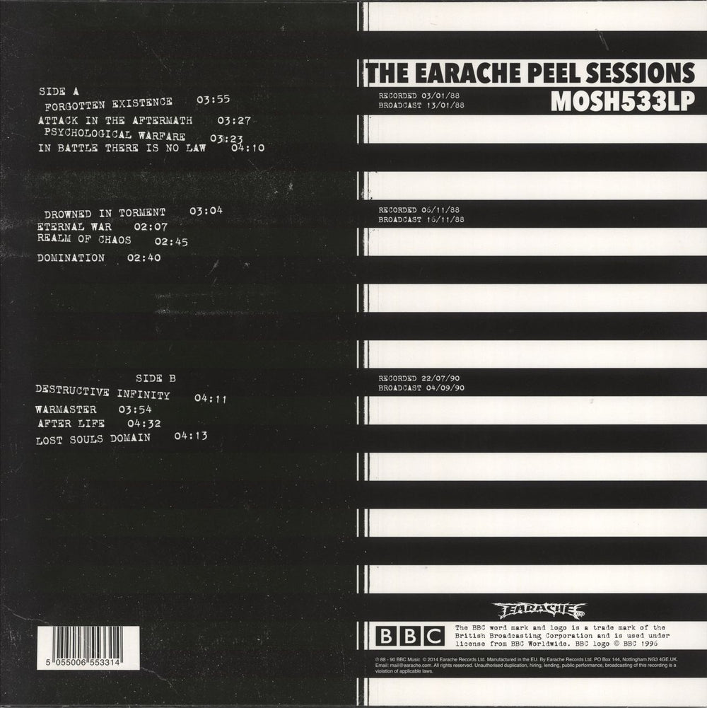 Bolt Thrower Grind Madness At The BBC - The Earache Peel Sessions - Red/Purple Splatter UK vinyl LP album (LP record) 5055006553314