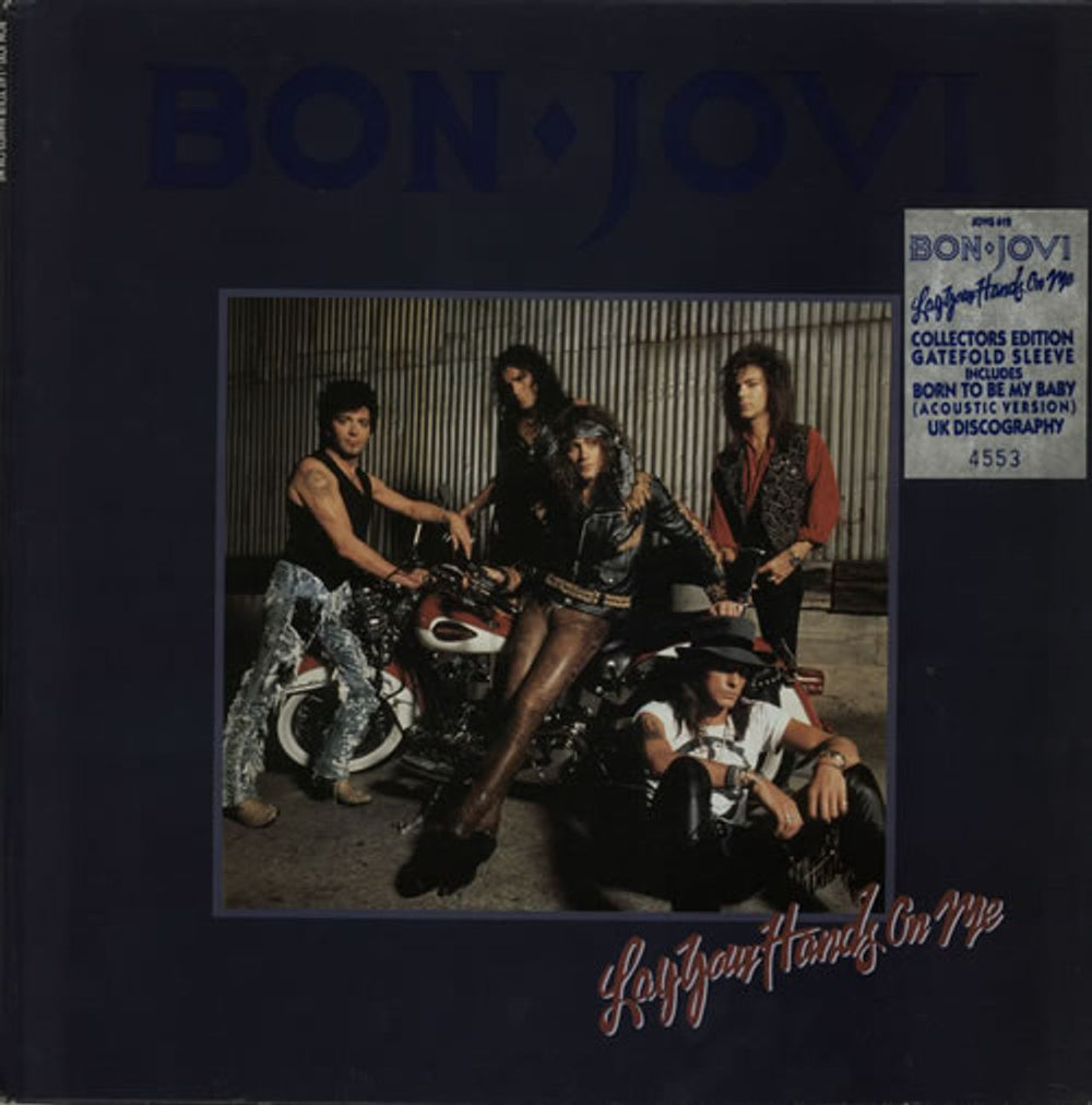 Bon Jovi Lay Your Hands On Me - Number Stickered UK 12" vinyl single (12 inch record / Maxi-single) JOVG612