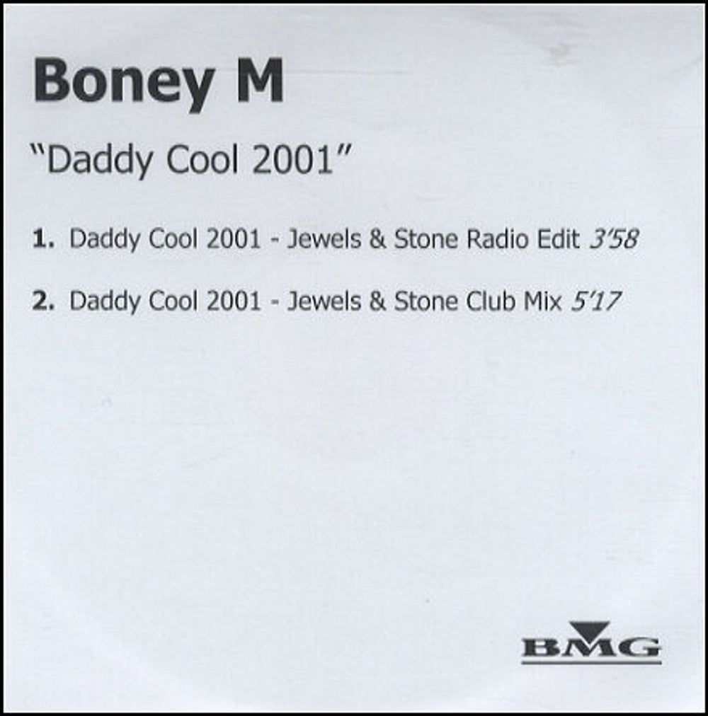 Boney M Daddy Cool 2001 UK Promo CD-R acetate CD-R ACETATE