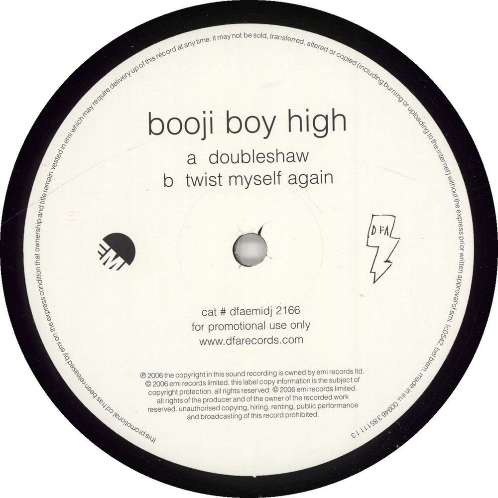 Booji Boy High Doubleshaw UK Promo 12" vinyl single (12 inch record / Maxi-single) DFAEMIDJ2166