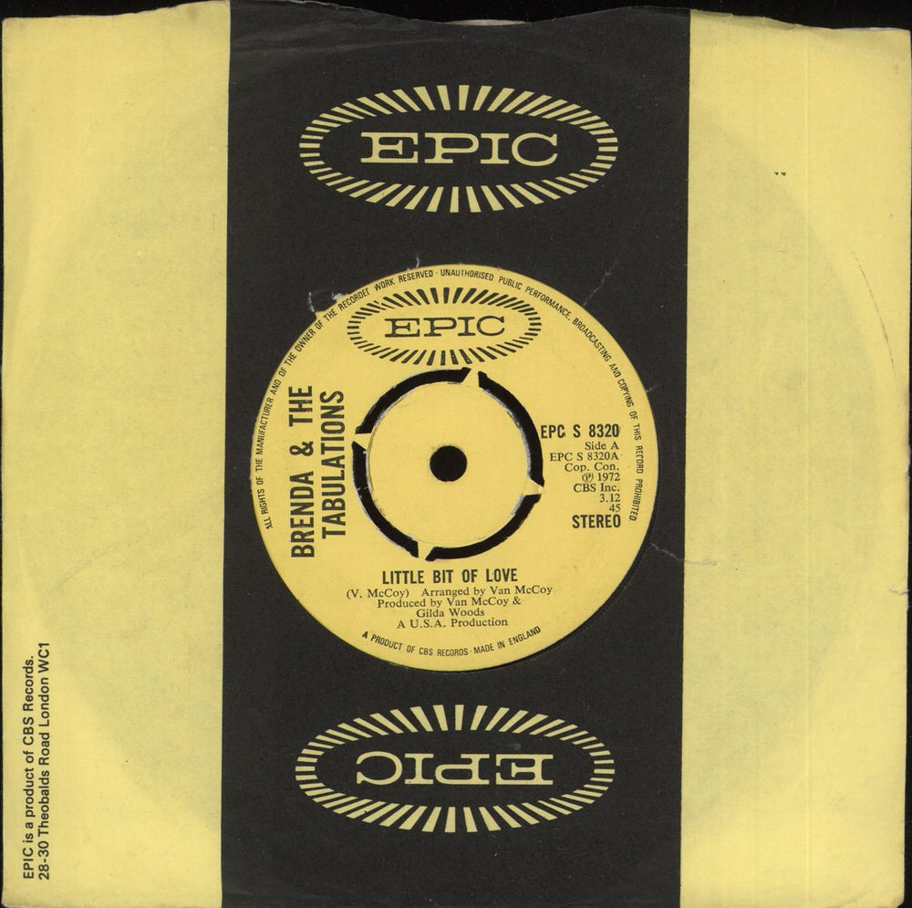 Brenda & The Tabulations Little Bit Of Love - 4prong UK 7" vinyl single (7 inch record / 45) EPCS8320