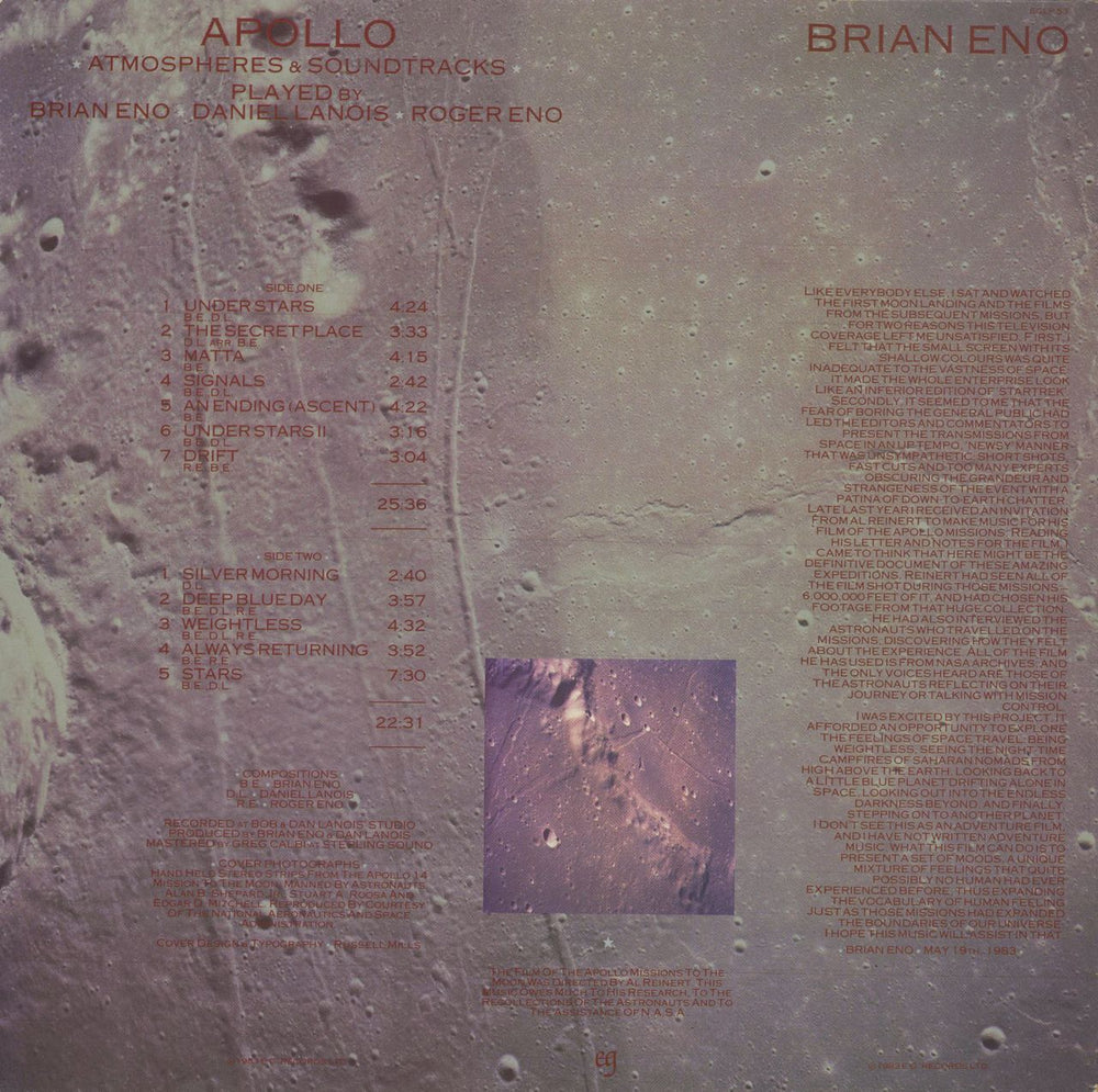 Brian Eno Apollo - 1st - E UK vinyl LP album (LP record)