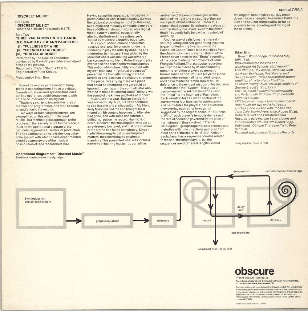 discreet music オファー レコード