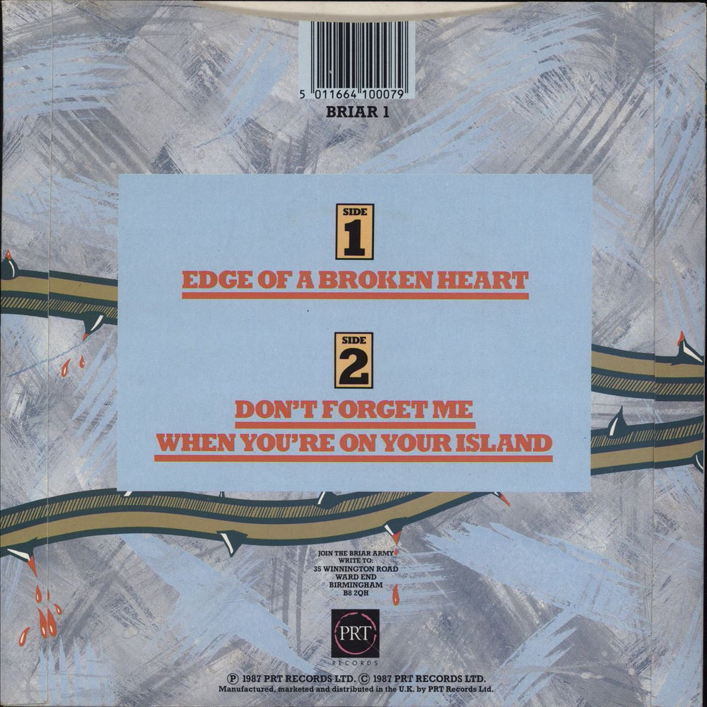 Briar Edge Of A Broken Heart UK 7" vinyl single (7 inch record / 45) 5011664100079