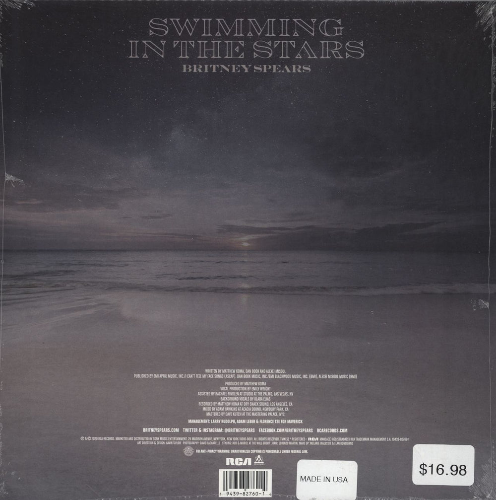 Britney Spears Swimming In The Stars: Urban Outfitters Edition - Sealed US 12" vinyl single (12 inch record / Maxi-single) 194398276014