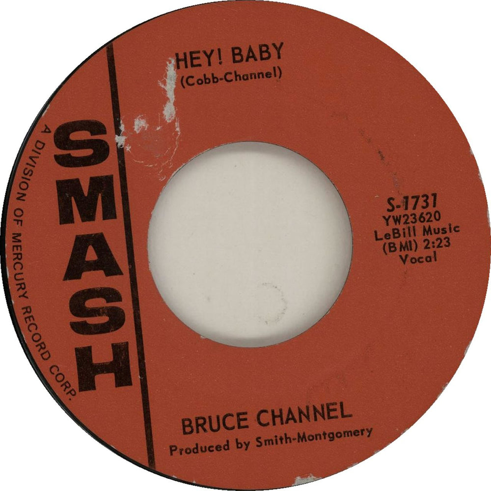 Bruce Channel Hey! Baby US 7" vinyl single (7 inch record / 45) S-1731