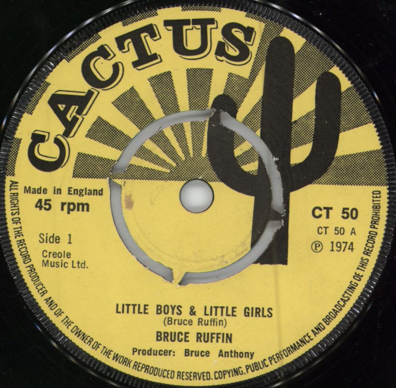 Bruce Ruffin Little Boys & Little Girls / Footsteps UK 7" vinyl single (7 inch record / 45) CT50