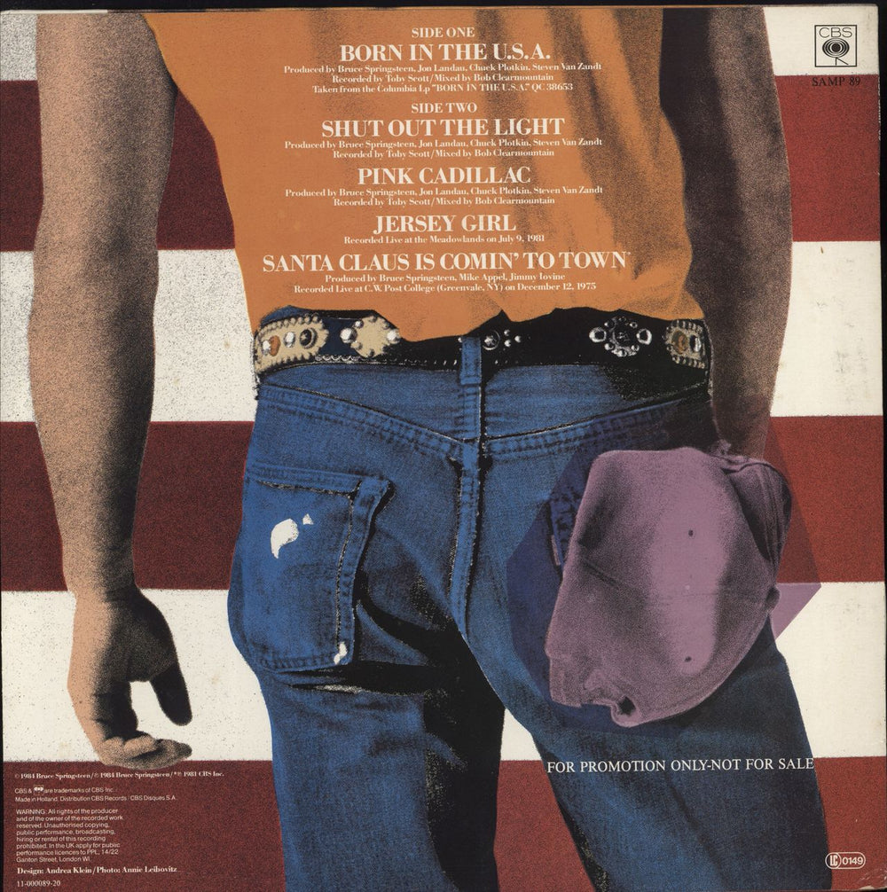 Bruce Springsteen Born In The USA Dutch Promo 12" vinyl single (12 inch record / Maxi-single)