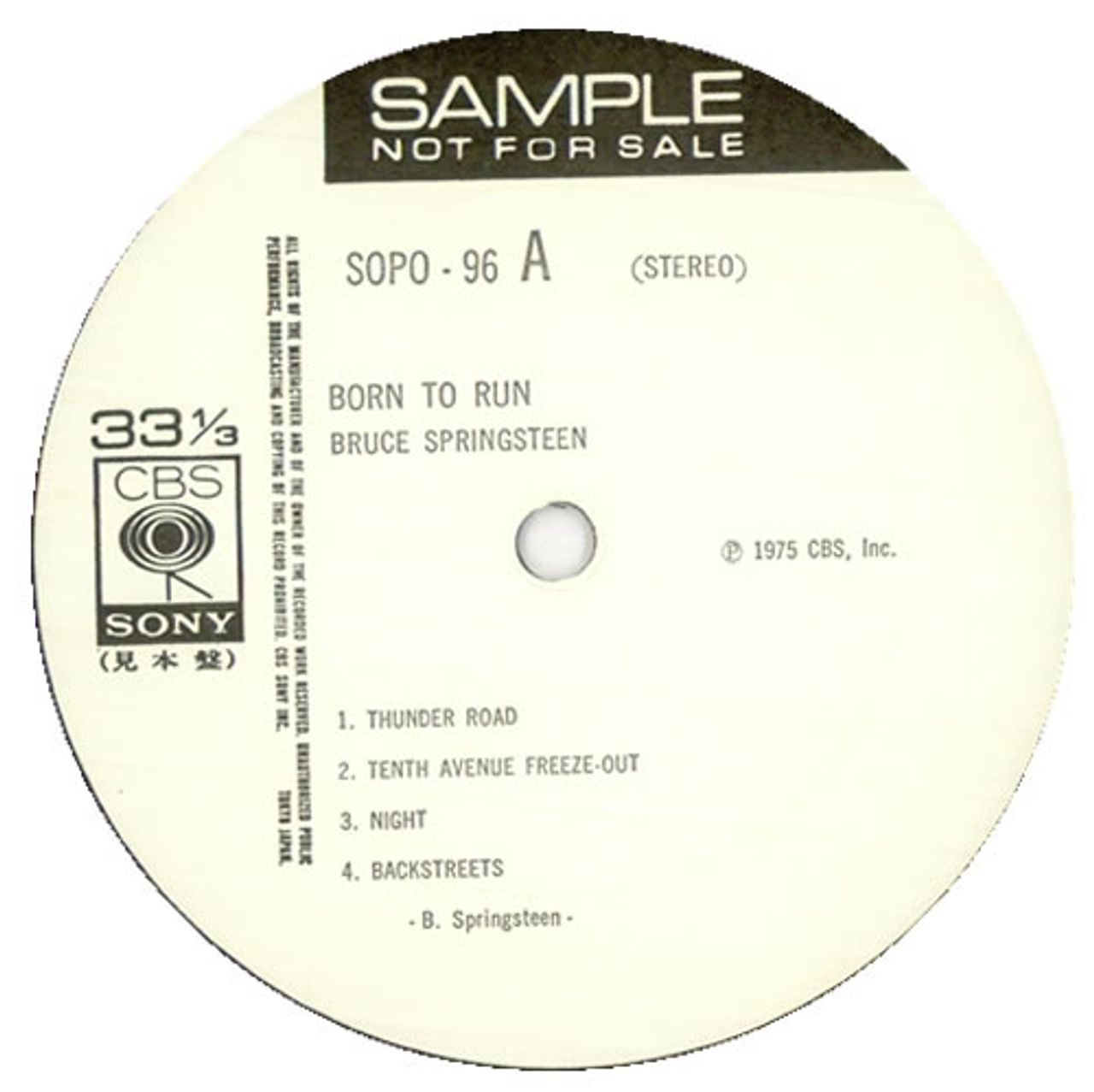 ◾️究極USオリジナル白ラベルプロモ盤■BRUCE SPRINGSTEEN / ブ ◾️究極USオリジナル白ラベルプロモ盤□BRUCE SPRINGSTEEN / ブ