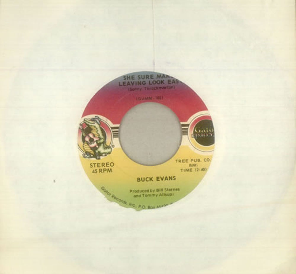 Buck Evans She Sure Makes Leaving Look Easy US 7" vinyl single (7 inch record / 45) GVNM-103/4