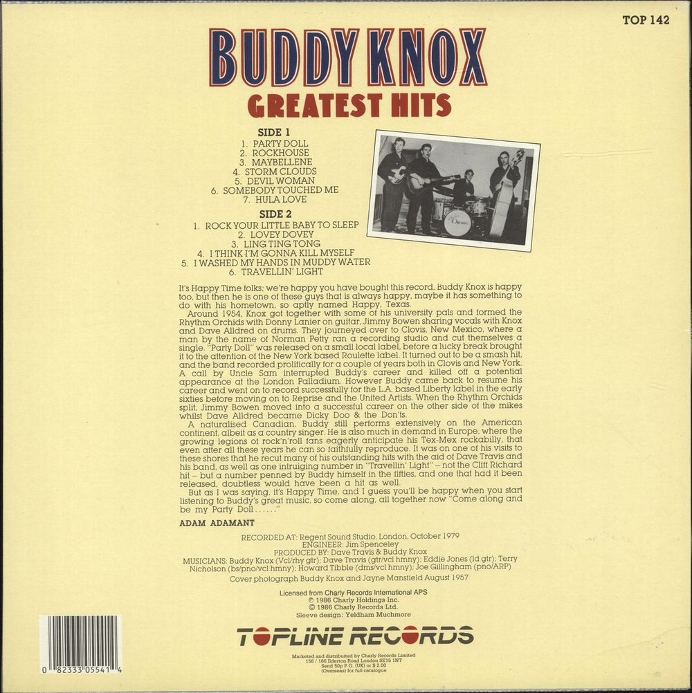 Buddy Knox Greatest Hits UK vinyl LP album (LP record)