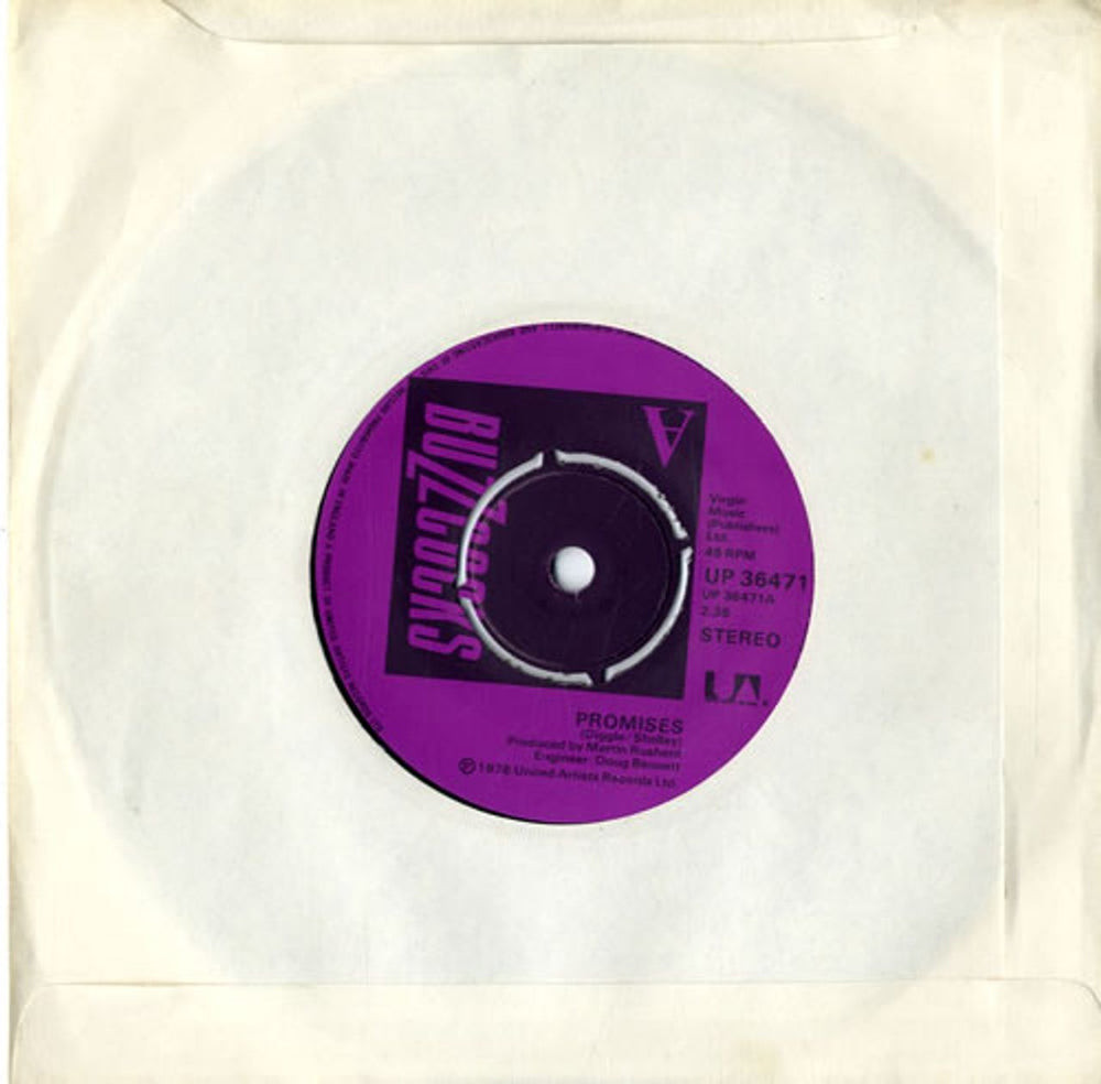 Buzzcocks Promises UK 7" vinyl single (7 inch record / 45) UP36471