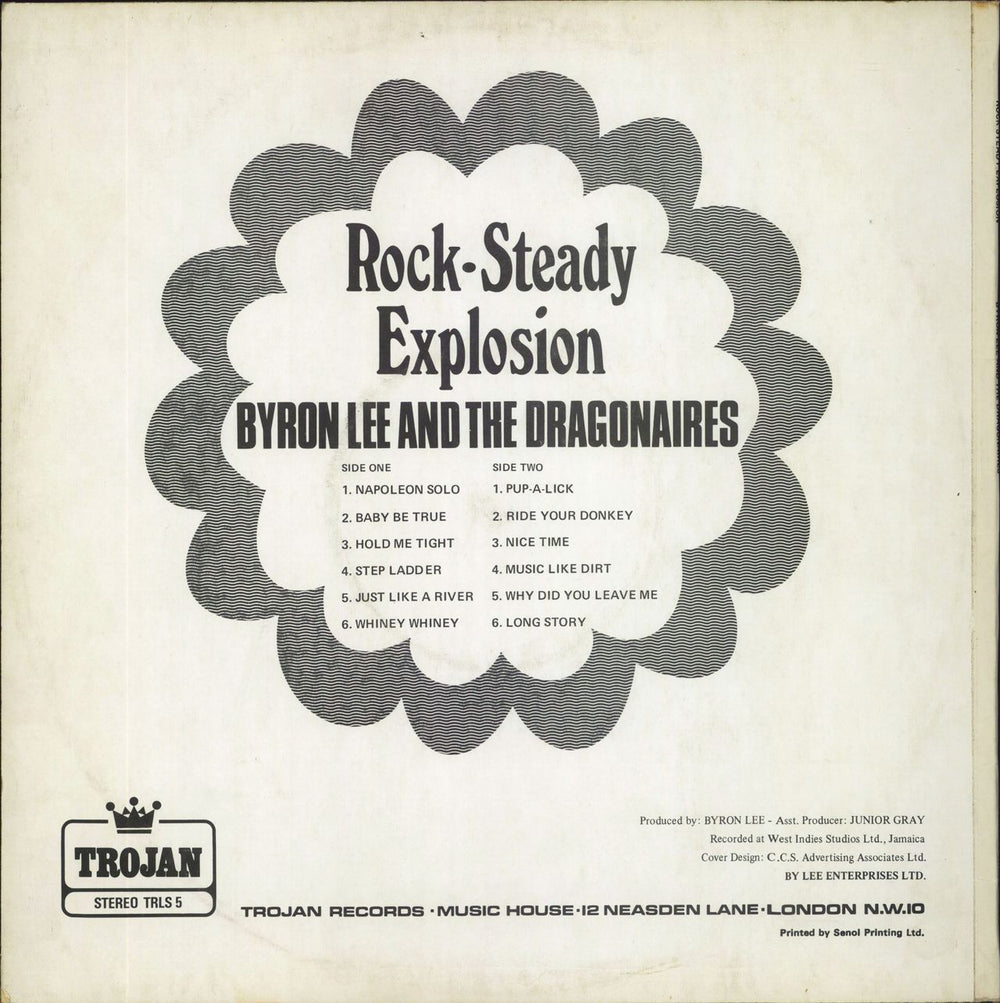 Byron Lee And The Dragonaires Rocksteady Explosion - EX UK vinyl LP album (LP record)