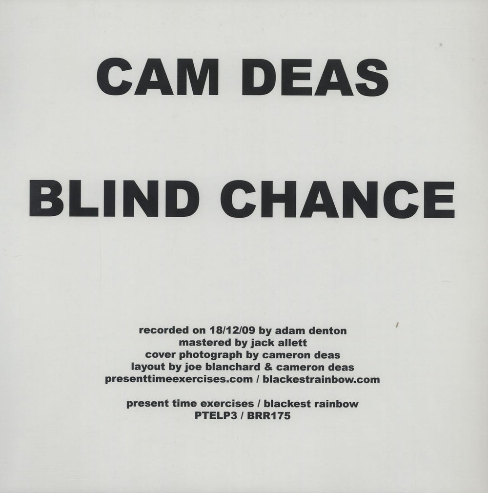 Cam Deas Blind Chance UK vinyl LP album (LP record)