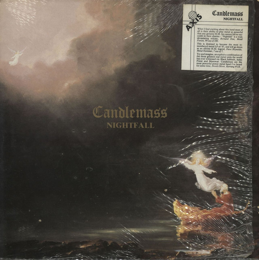 Candlemass Nightfall - Stickered Shrink UK vinyl LP album (LP record) AXISLP3