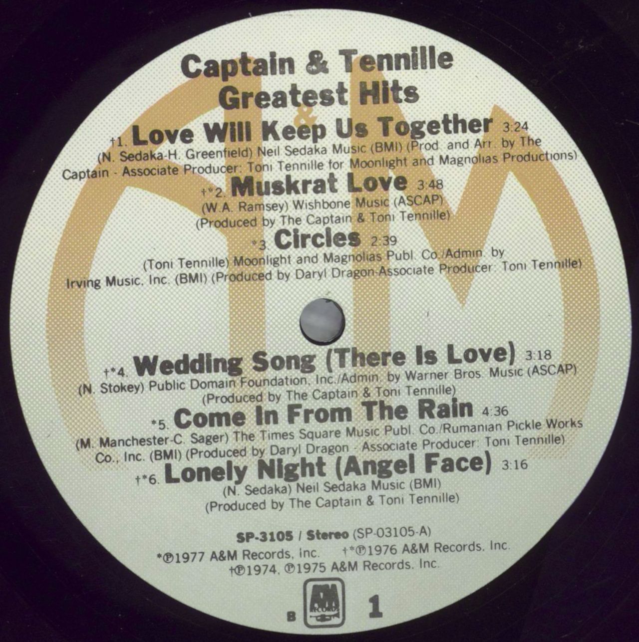 Captain & Tennille Captain & Tenille's Greatest Hits US Vinyl LP