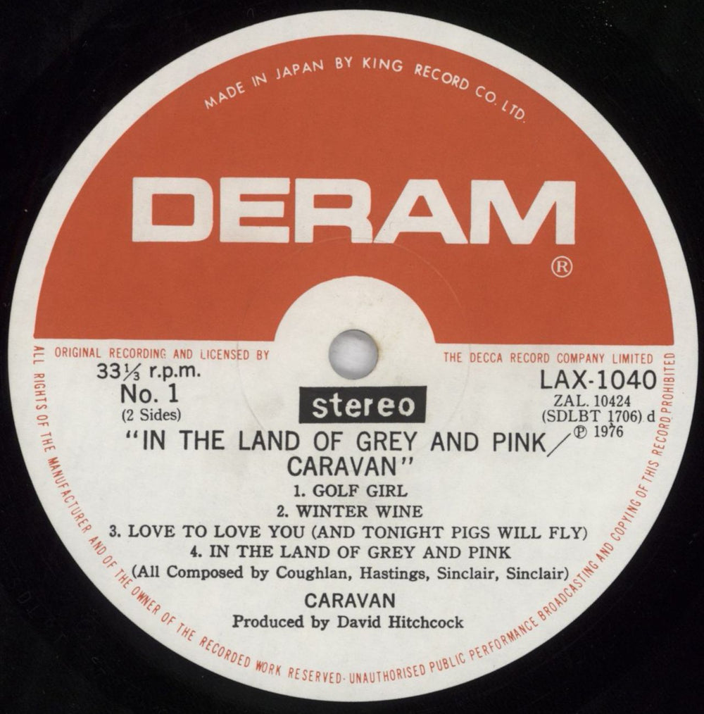 Caravan In The Land Of Grey And Pink Japanese vinyl LP album (LP record) CAVLPIN818895