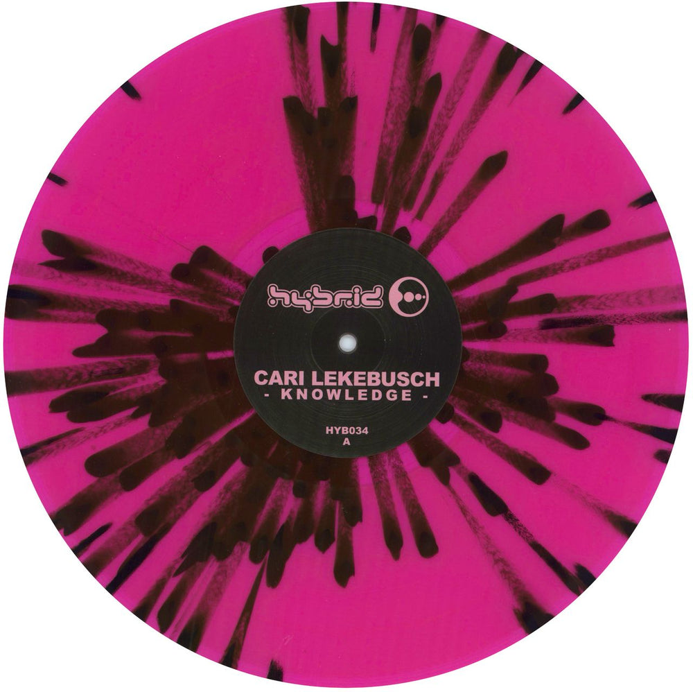 Cari Lekebusch Knowledge - Transparent Pink & Black Splattered Vinyl Swedish 12" vinyl single (12 inch record / Maxi-single) HYB034