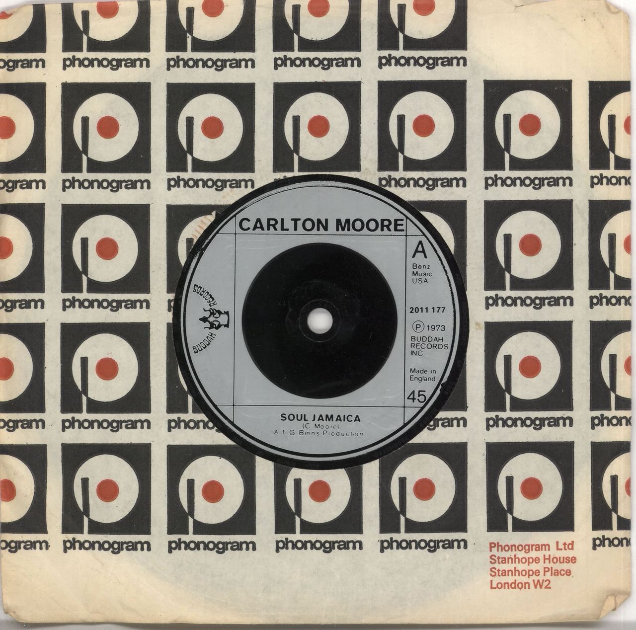 Carlton Moore Soul Jamaica UK 7" vinyl single (7 inch record / 45) 2011177