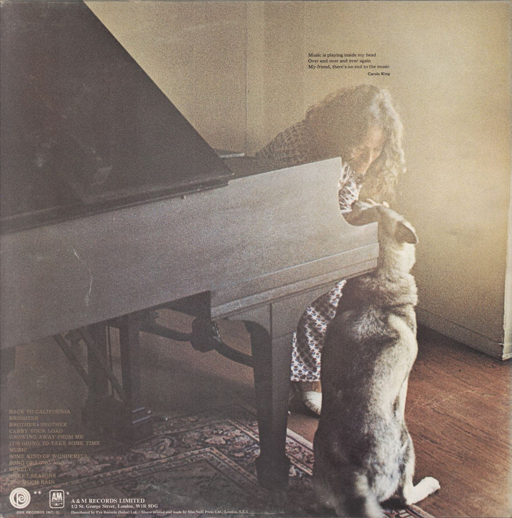 Carole King Carole King Music - 1st - Translucent Vinyl UK vinyl LP album (LP record)