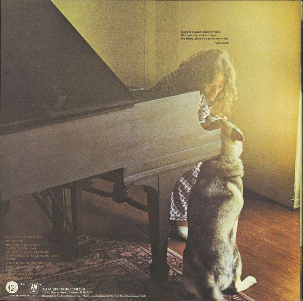 Carole King Carole King Music - 2nd - Red Vinyl UK vinyl LP album (LP record)