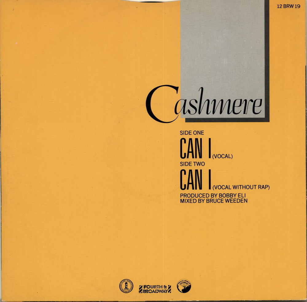 Cashmere Can I + Picture Sleeve UK 12" vinyl single (12 inch record / Maxi-single)