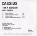 Cassius I'm A Woman UK Promo CD-R acetate CDR ACETATE