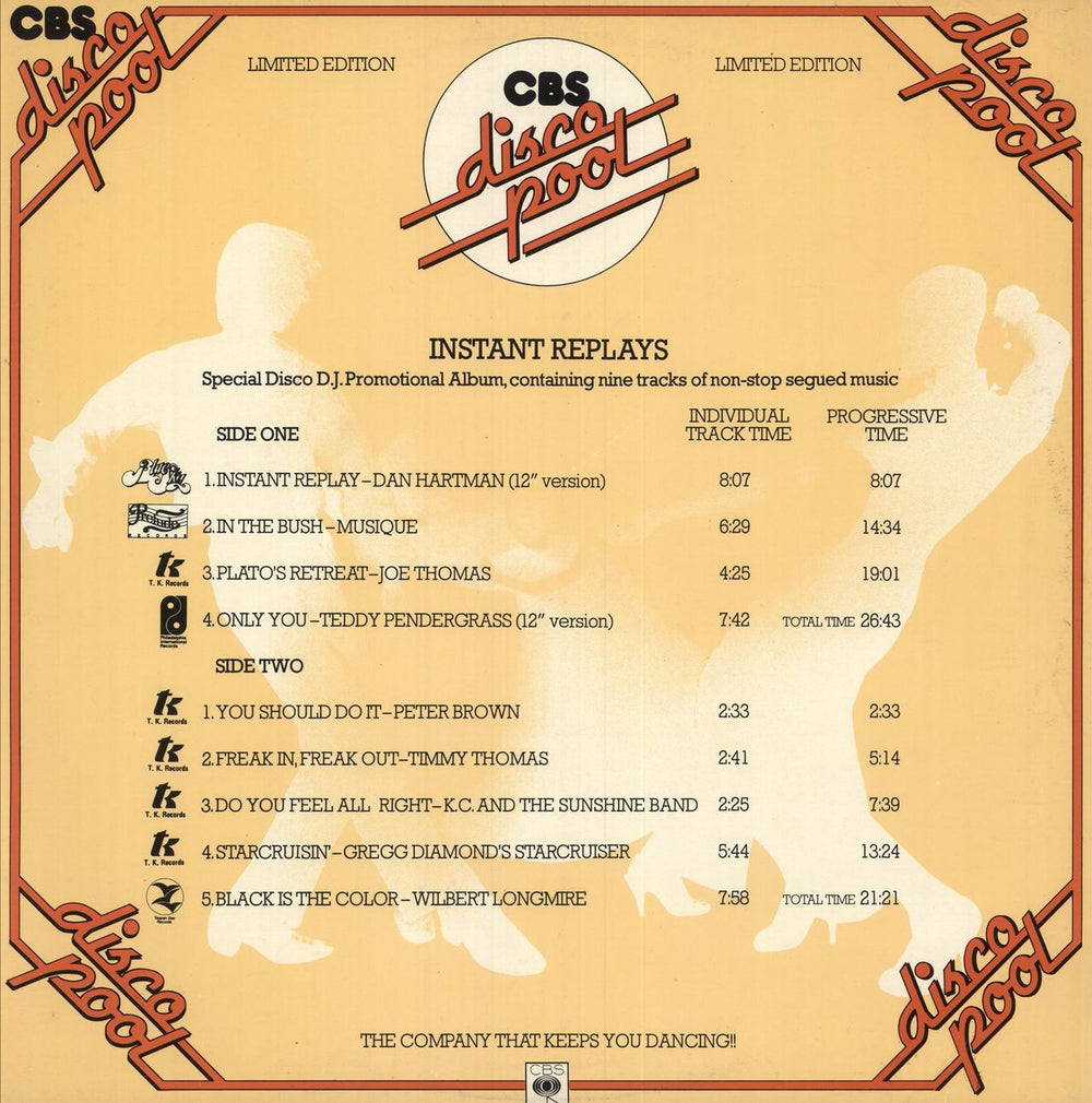 CBS Records Instant Replays UK Promo vinyl LP album (LP record) DP1