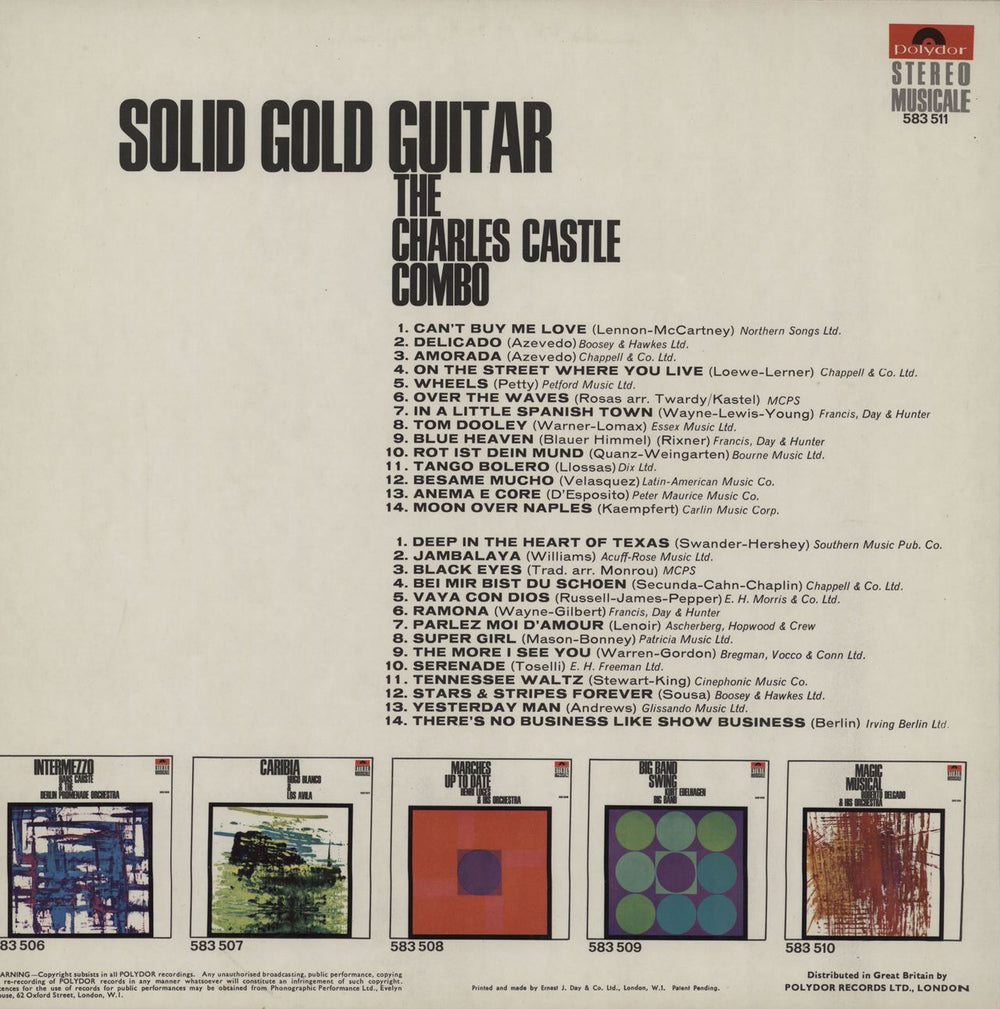 Charles Castle Solid Gold Guitar UK vinyl LP album (LP record)