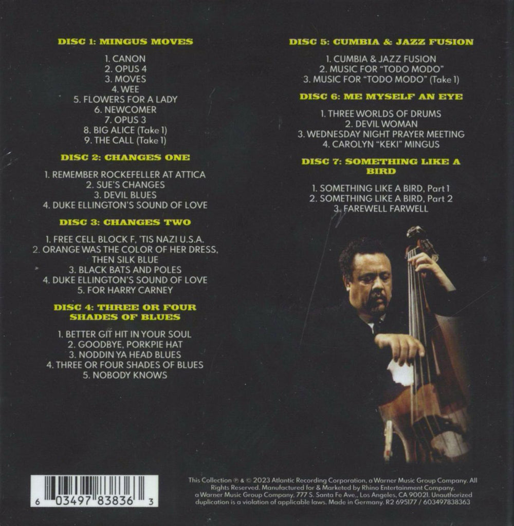 Charles Mingus Changes: The Complete 1970s Atlantic Studio Recordings UK 7-CD album set 603497838363