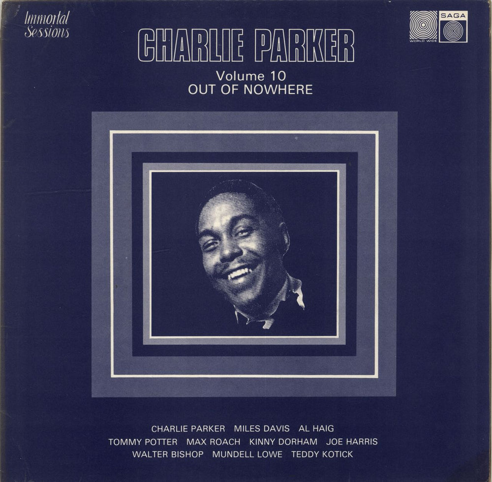 Charlie Parker Volume 10: Out Of Nowhere UK vinyl LP album (LP record) SAGA6929