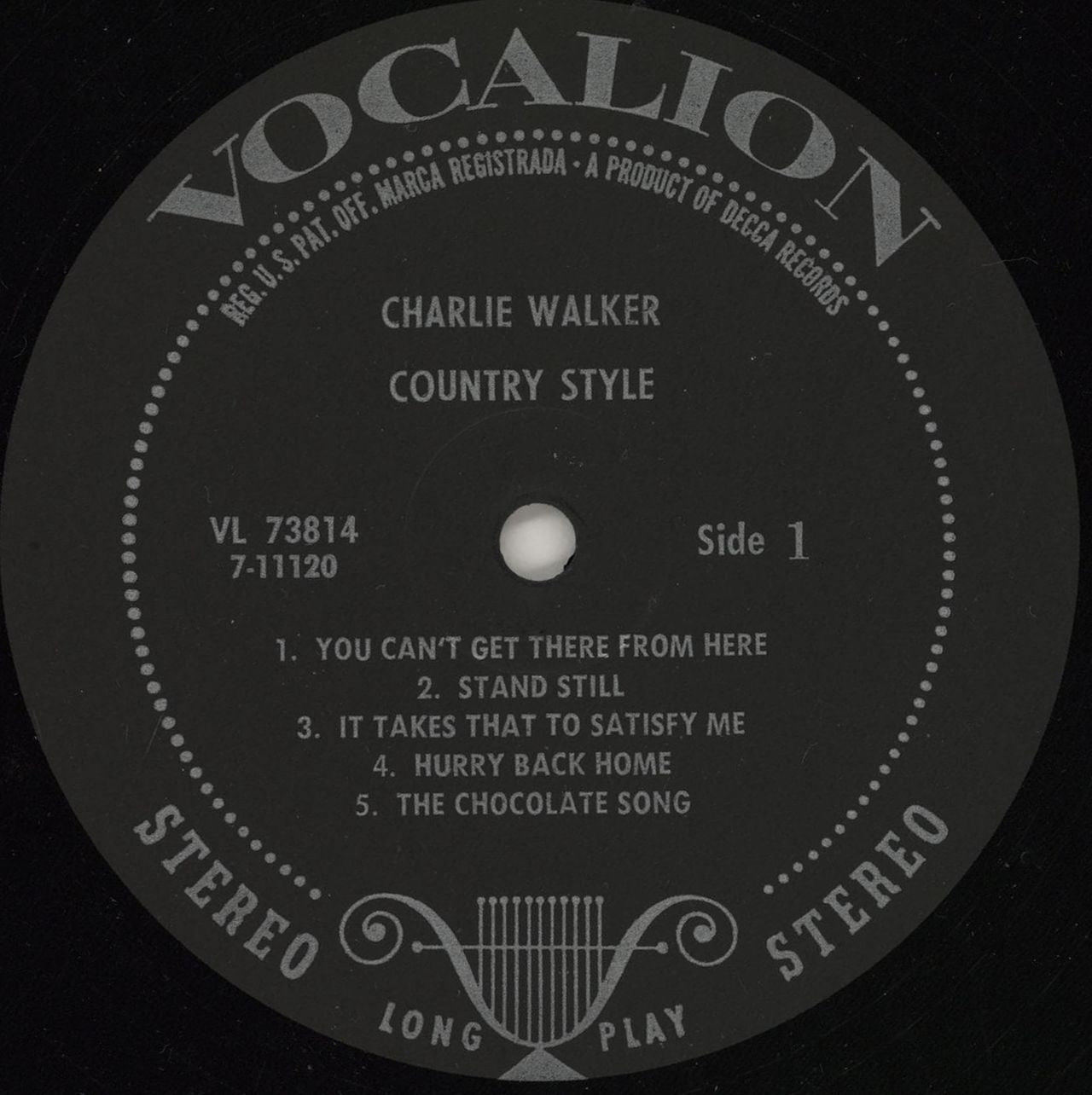 Charlie Walker Country Style US vinyl LP album (LP record) H9ALPCO765575