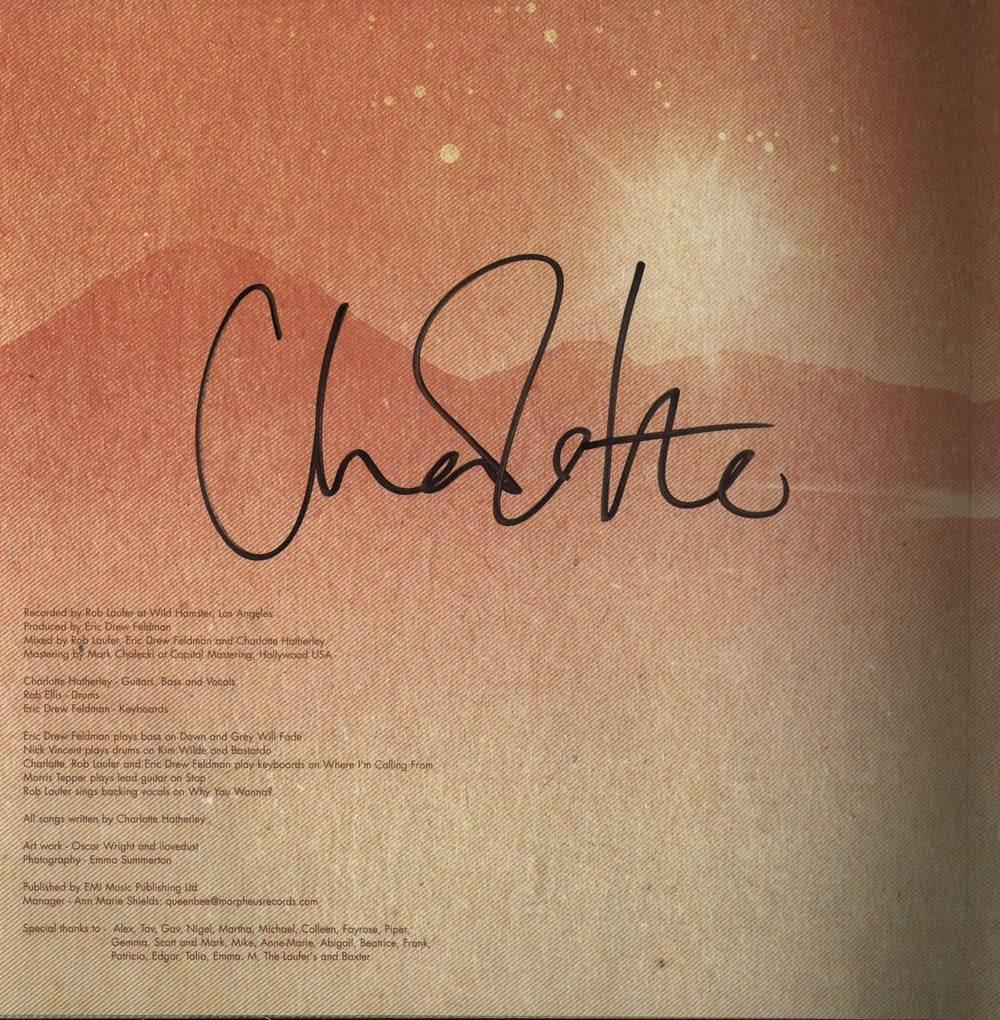 Charlotte Hatherley Grey Will Fade - Signed UK vinyl LP album (LP record) 5024545292411