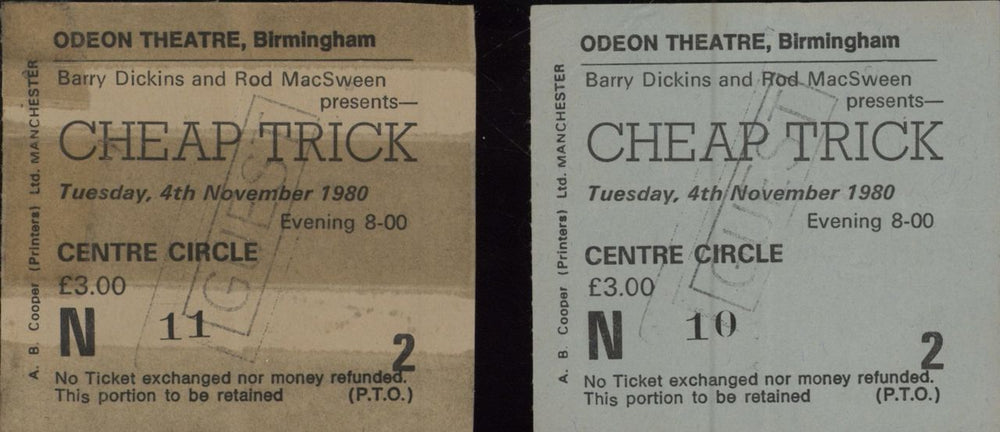 Cheap Trick 1979 World Tour + 2 ticket stubs UK tour programme CHPTRWO785806