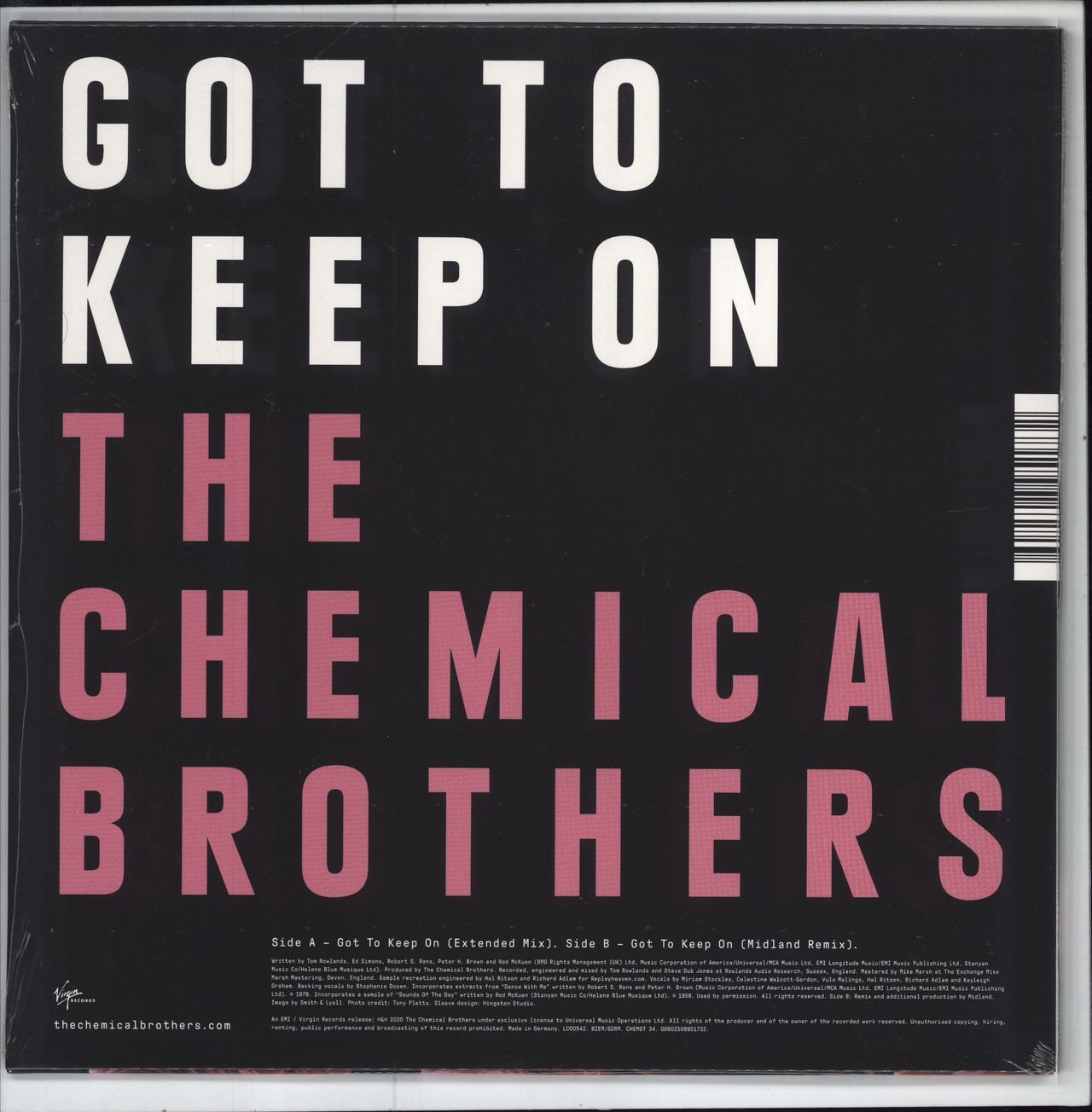 Chemical Brothers Got To Keep On - Pink Vinyl - Sealed German 12" vinyl single (12 inch record / Maxi-single) 602508951732