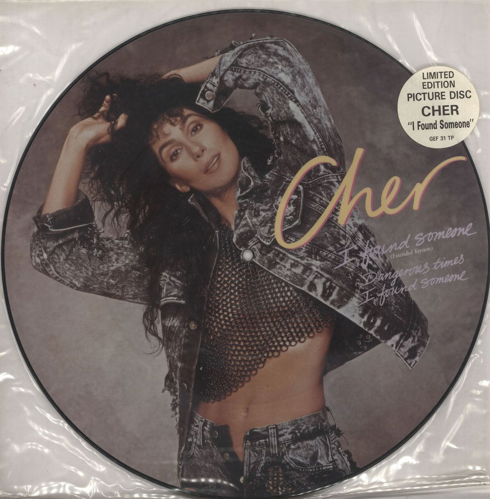 Cher I Found Someone - Stickered sleeve UK 12" vinyl picture disc (12 inch picture record) GEF31TP