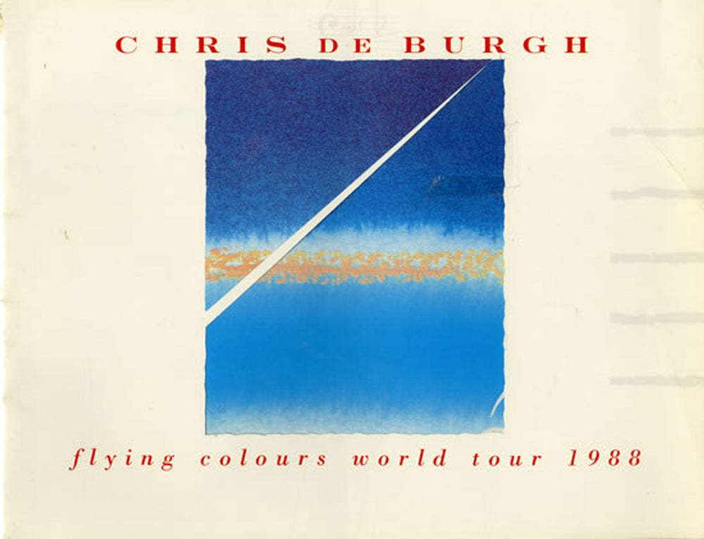 Chris De Burgh Flying Colours World Tour 1988 + Ticket Stub UK tour programme TOUR PROGRAMME