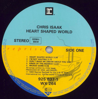 Chris Isaak Heart Shaped World UK Promo vinyl LP album (LP record) ISALPHE820684