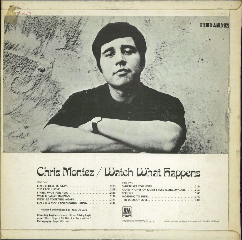 Chris Montez Watch What Happens UK vinyl LP album (LP record)