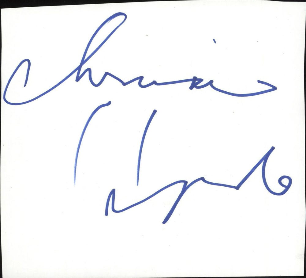 Chrissie Hynde Autograph UK memorabilia AUTOGRAPH