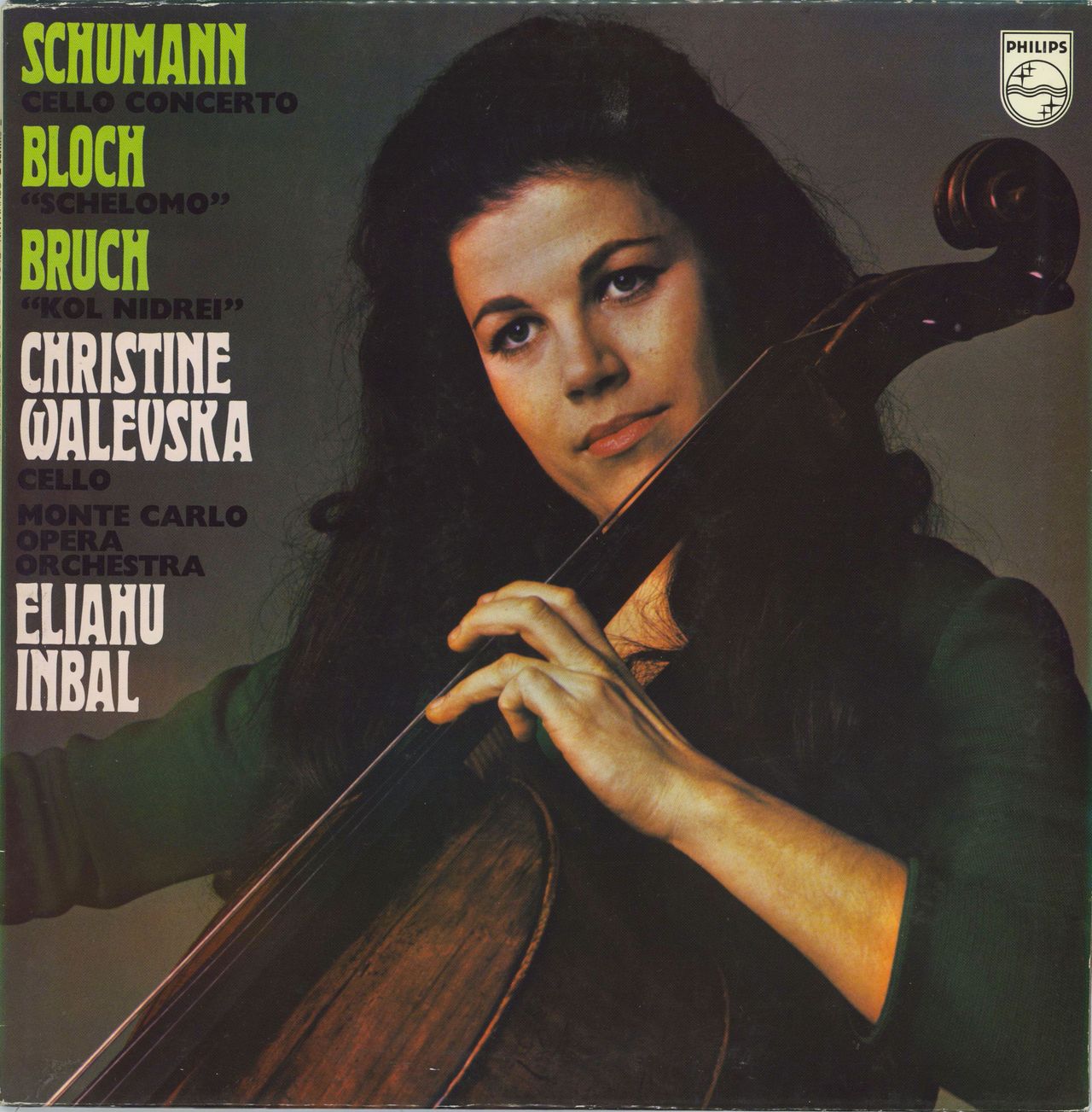 Christine Walevska Schumann: Cello Concerto / Bloch: Schelomo / Bruch: Kol Nidrei UK vinyl LP album (LP record) 6500160