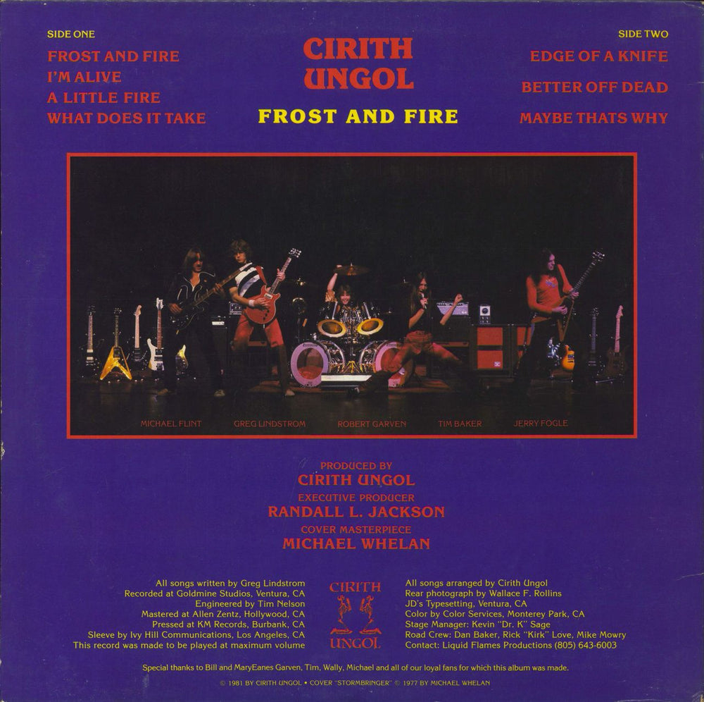 Cirith Ungol Frost And Fire US vinyl LP album (LP record)