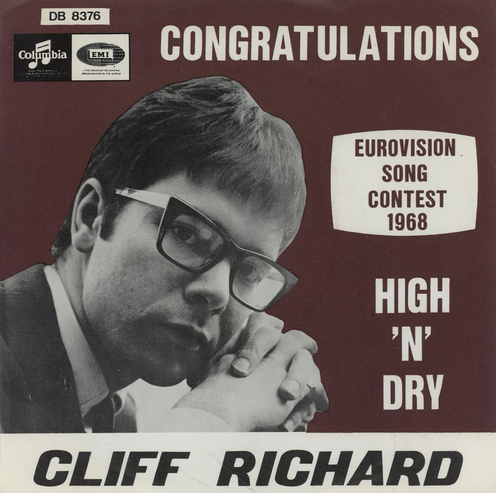 Cliff Richard Congratulations + Sleeve Belgian 7" vinyl single (7 inch record / 45) DB8376