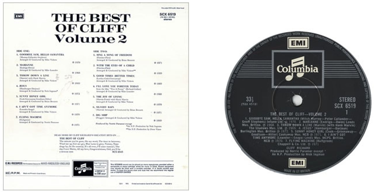 Cliff Richard The Best Of Cliff Vol. 2 UK Vinyl LP