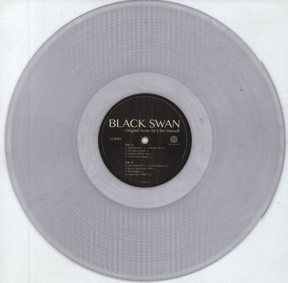 Clint Mansell Black Swan [Original Motion Picture Soundtrack] - Clear Swirl Vinyl + Shrink US 2-LP vinyl record set (Double LP Album) IN62LBL812638