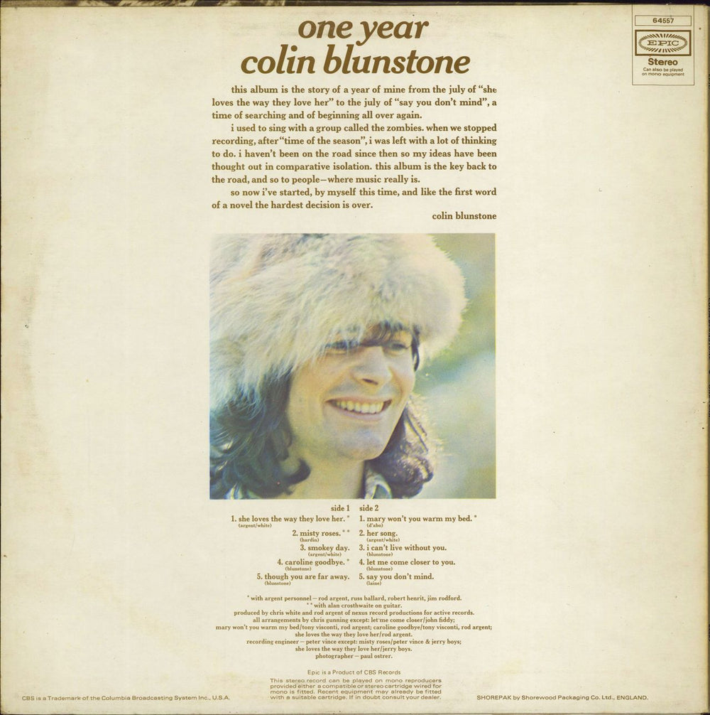 Colin Blunstone One Year - Smooth UK vinyl LP album (LP record)