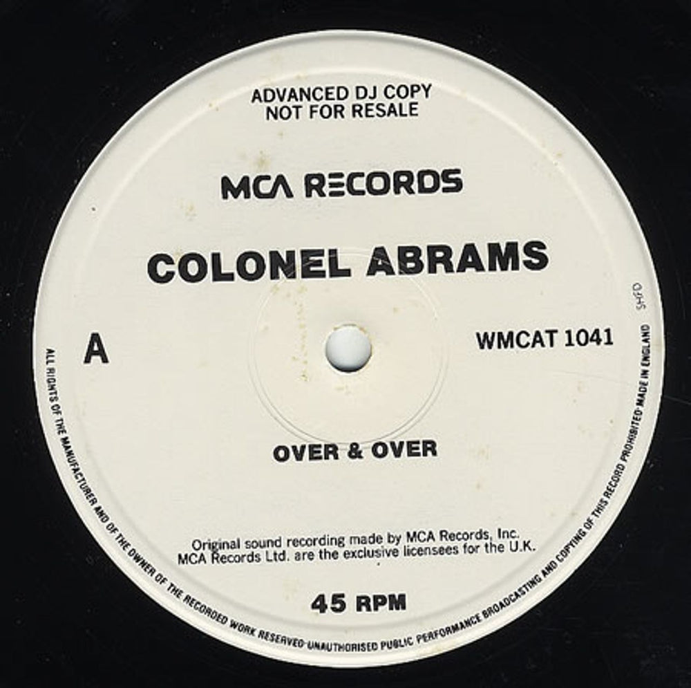 Colonel Abrams Over & Over UK Promo 12" vinyl single (12 inch record / Maxi-single) WMCAT1041