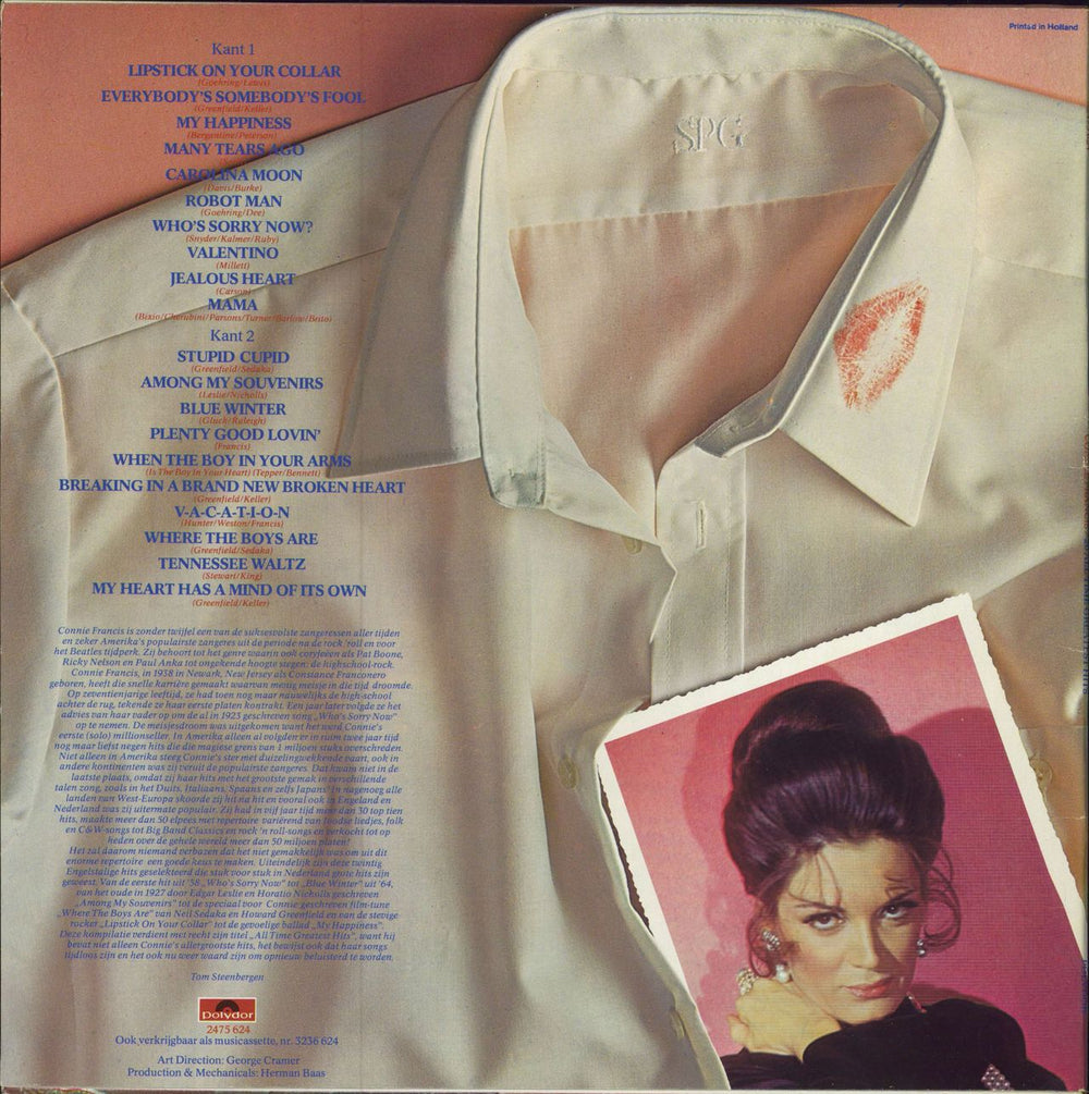 Connie Francis 20 All Time Greatest Hits Dutch vinyl LP album (LP record)