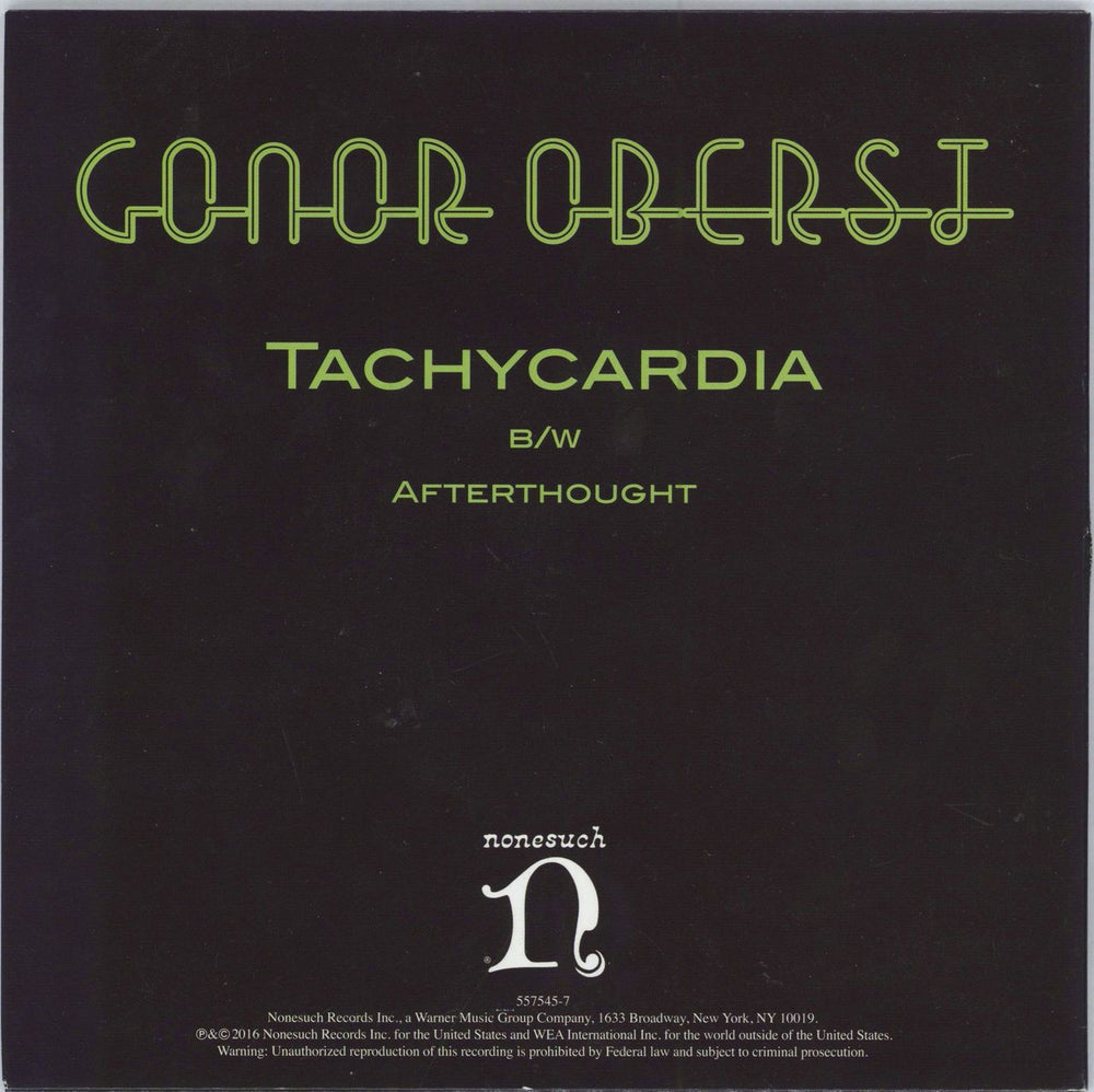 Conor Oberst Tachycardia US 7" vinyl single (7 inch record / 45) CN507TA784059